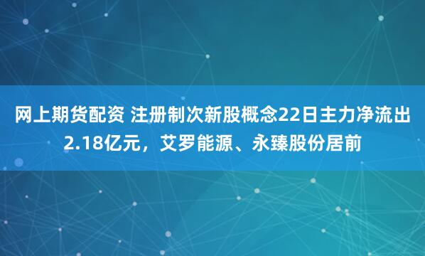网上期货配资 注册制次新股概念22日主力净流出2.18亿元，艾罗能源、永臻股份居前